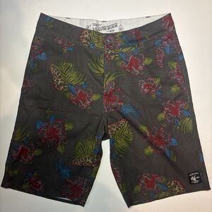VANS Vanphibian Teller J Shorts Mens Sz 30 Floral All Over Print Gray Y2K